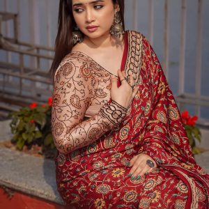 Mulberry সিল্ক শাড়ি + ব্লাউজ পিস